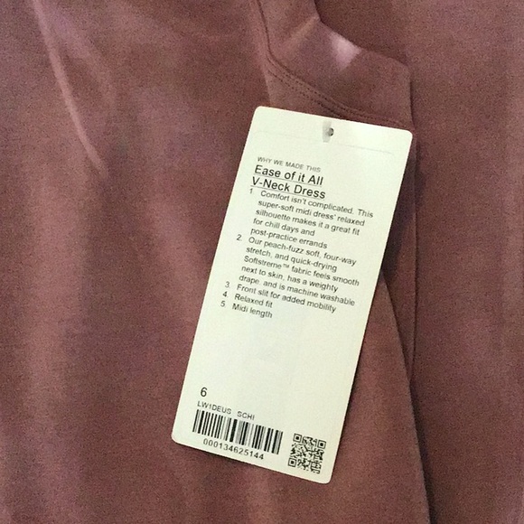 🍋 Lululemon Ease of it All V-Neck Dress size 6 spiced chai - Picture 3 of 5